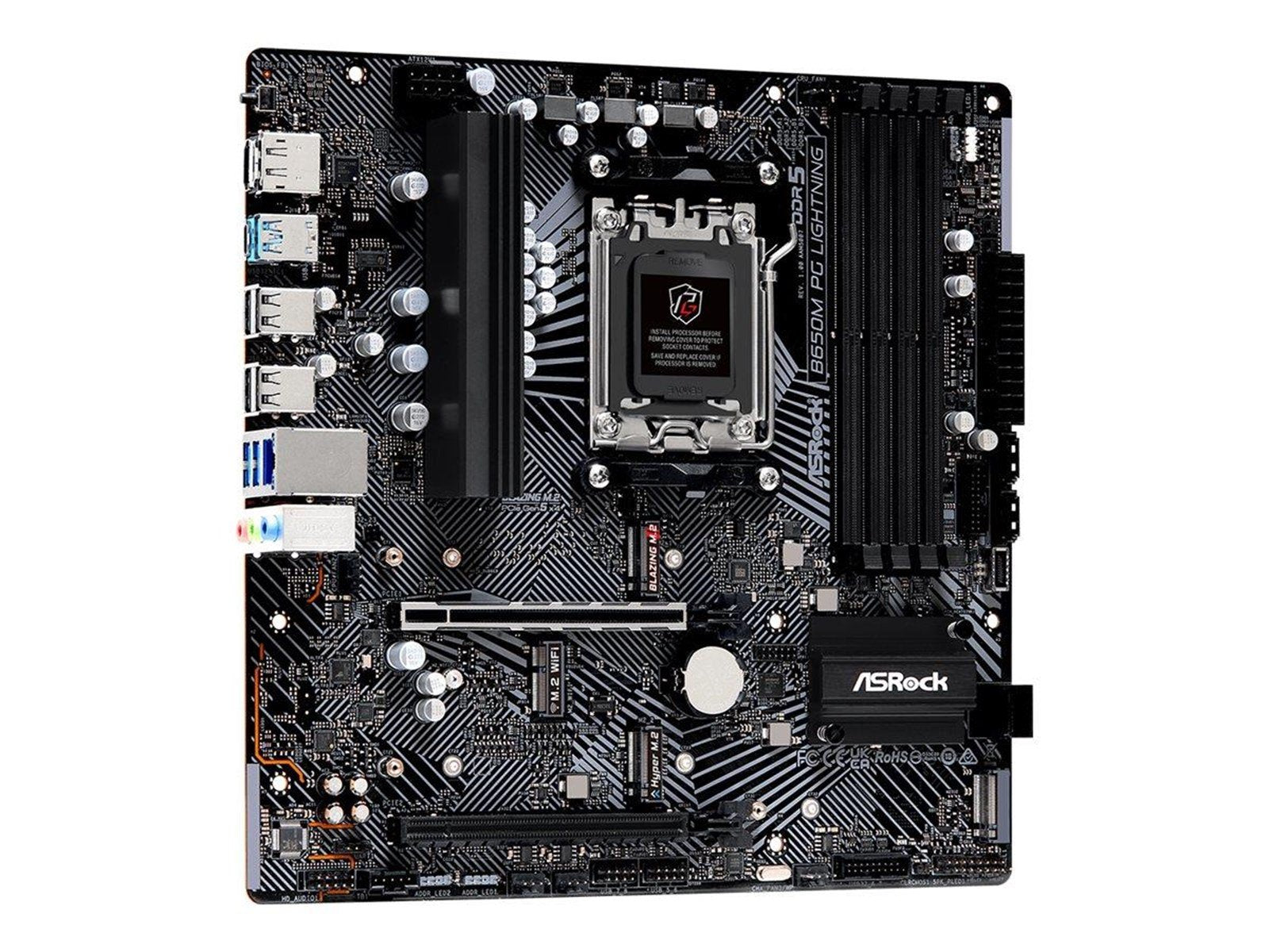 ASRock B650M PG LIGHTNING Mainboard - AMD B650 - AMD AM5 socket - DDR5 RAM - Micro-ATX