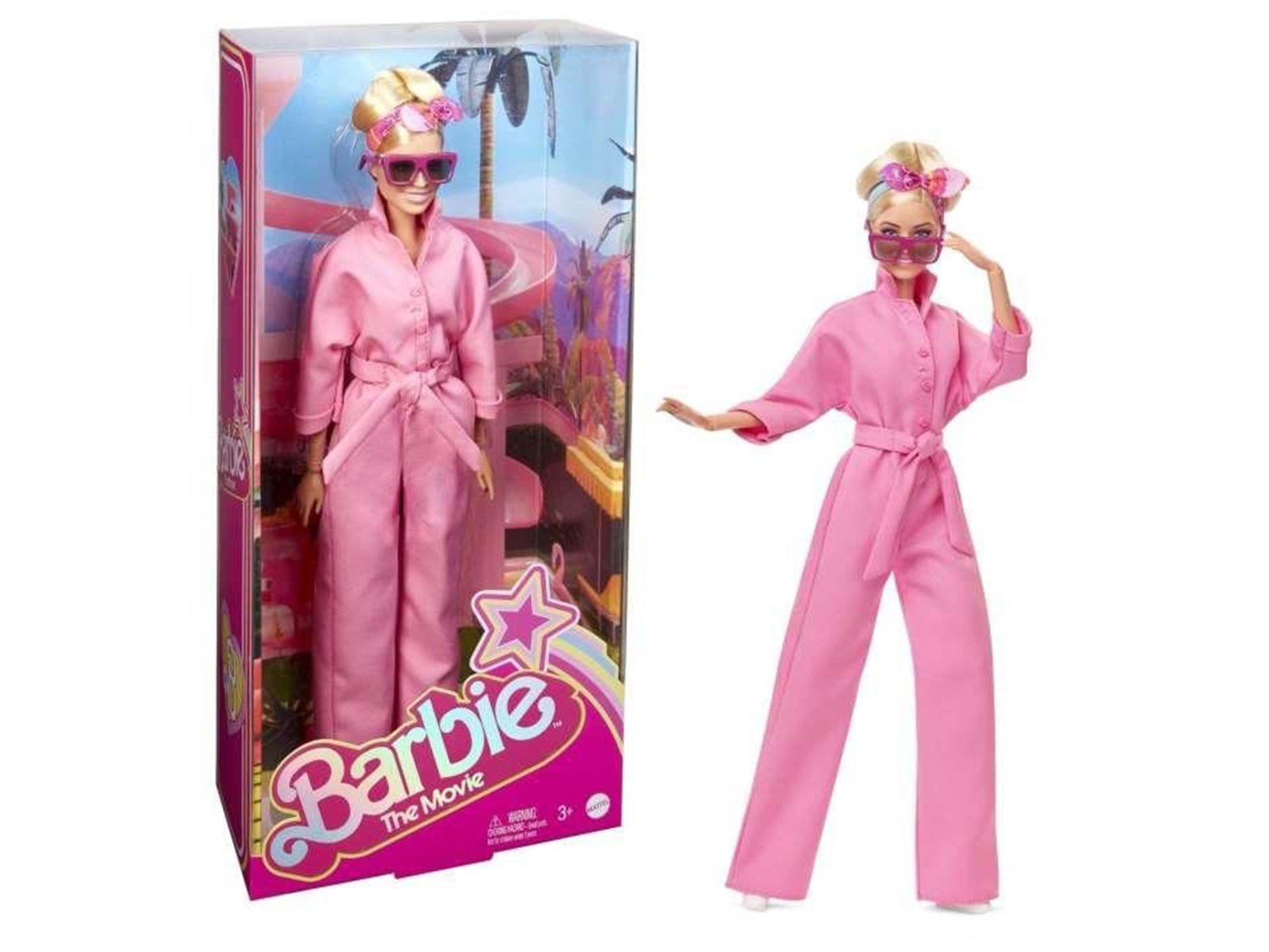 Barbie Margot Robbie As  In Pink Power Jumpsuit
