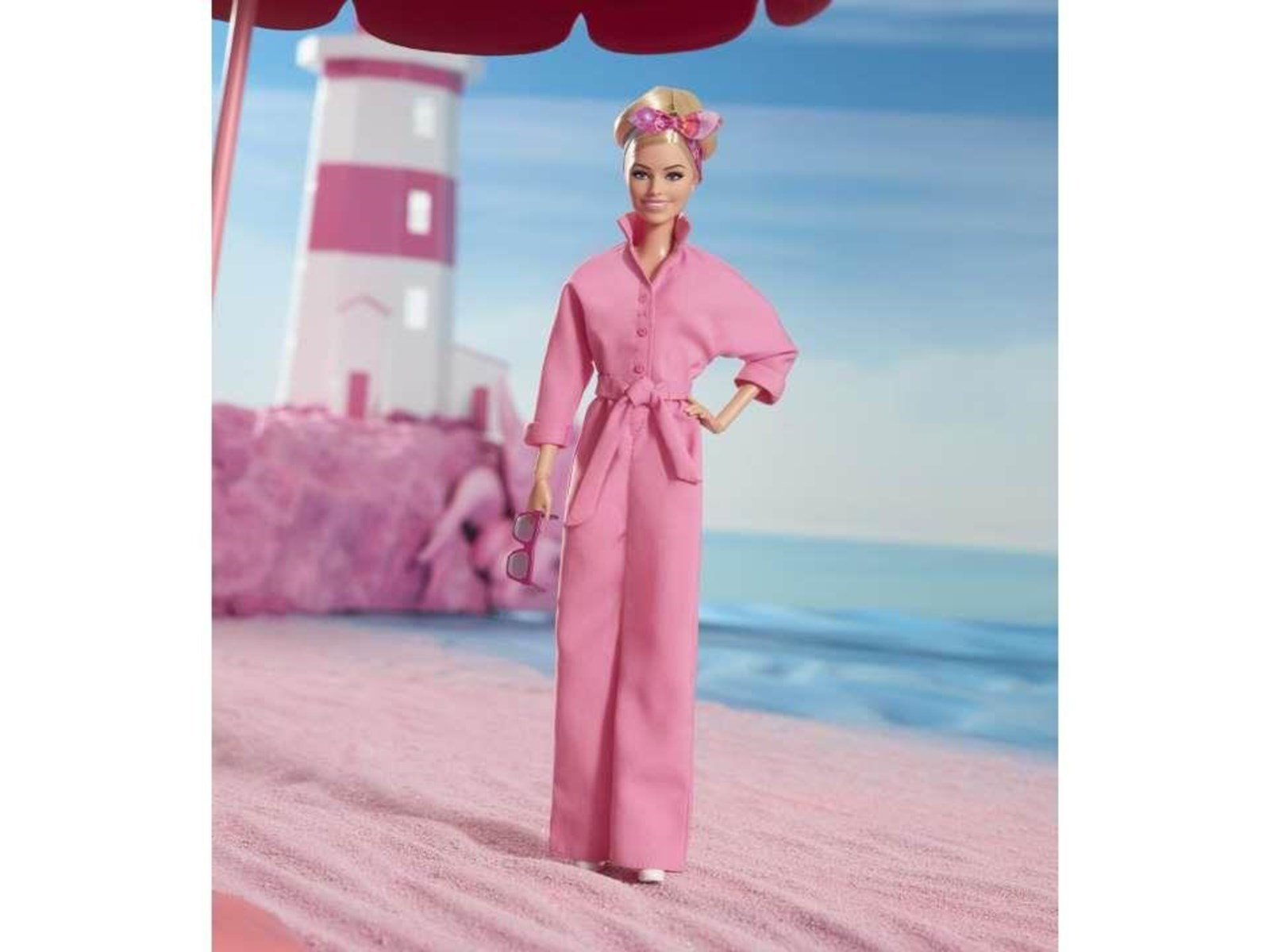 Barbie Margot Robbie As  In Pink Power Jumpsuit