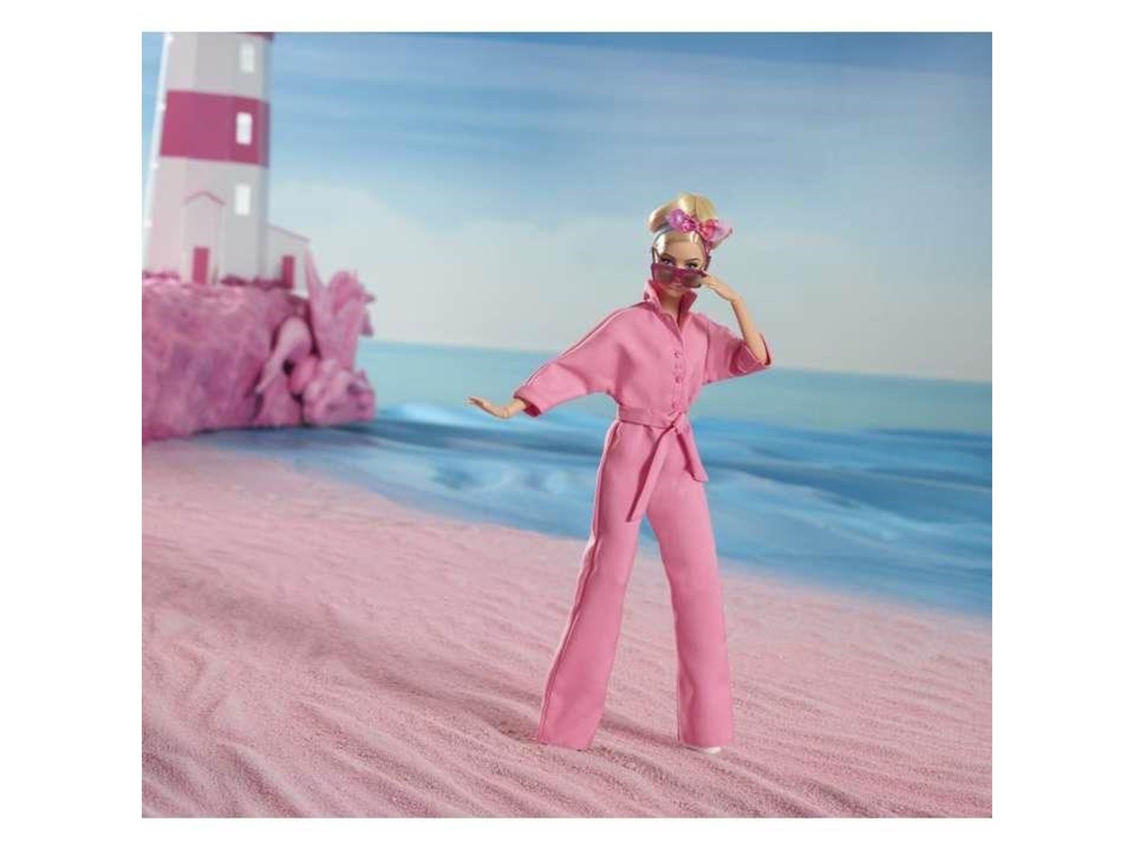 Barbie Margot Robbie As  In Pink Power Jumpsuit