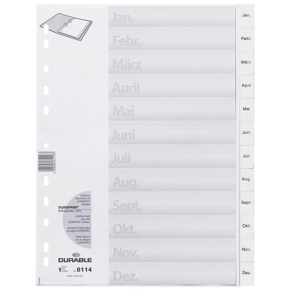 DURABLE Ordnerregister Vollformat Jan.-Dez. - 1 Satz