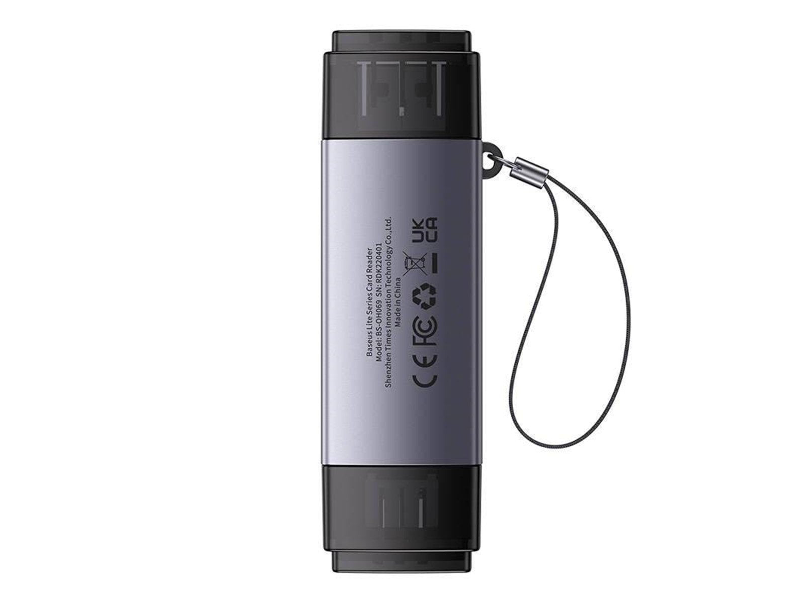 Baseus Lite Series SD/TF memory card reader USB + USB-C (gray)
