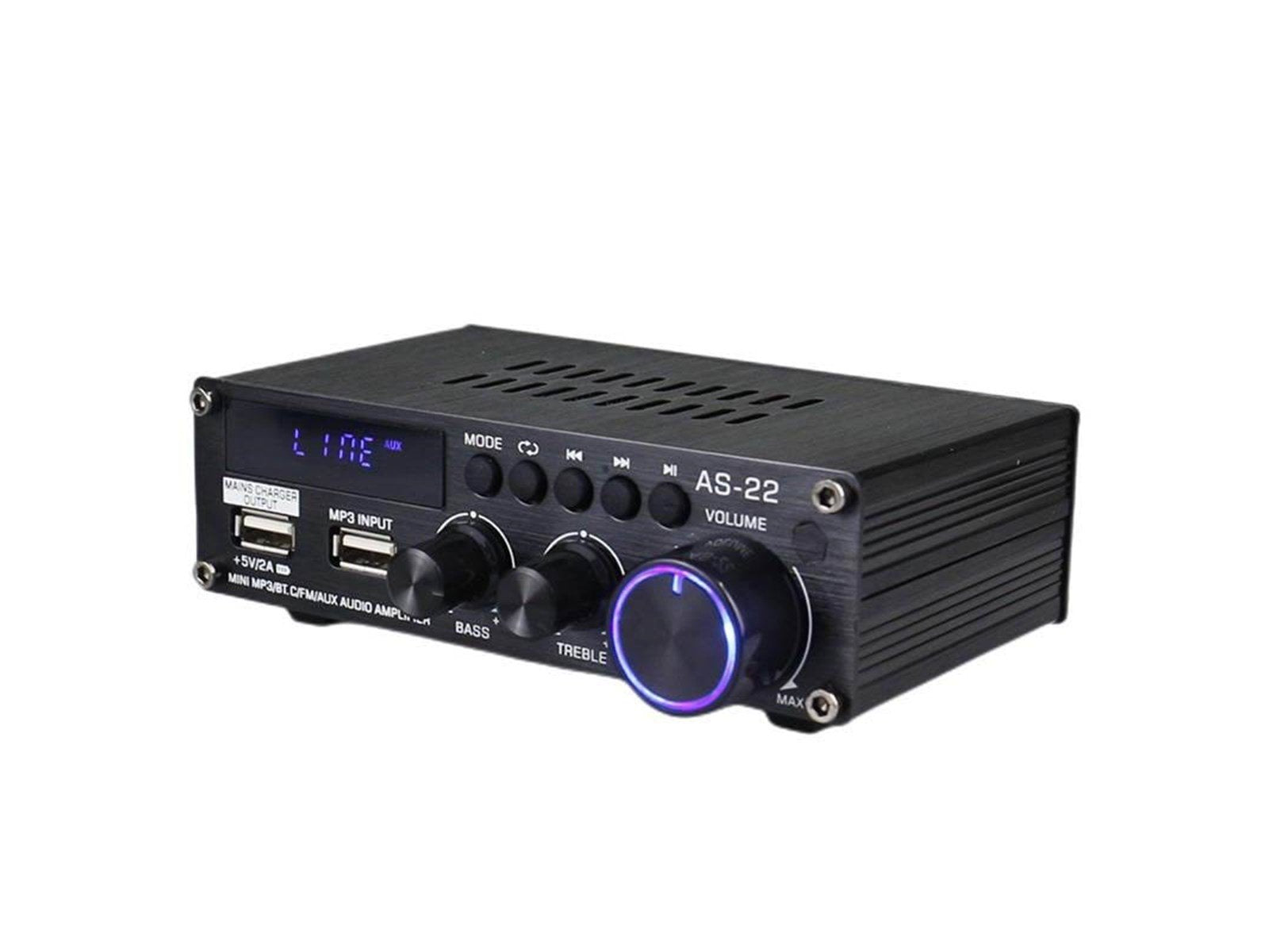 BlitzWolf AS-22 audio amplifier 45W Bluetooth 5.0 USB + remote control (black)