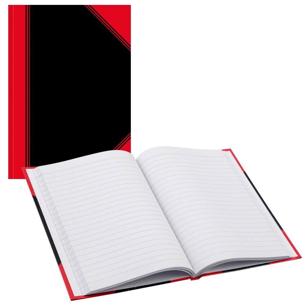 Bantex Notizbuch Chinakladde DIN A6 liniert, schwarz/rot Hardcover - 192 Seiten