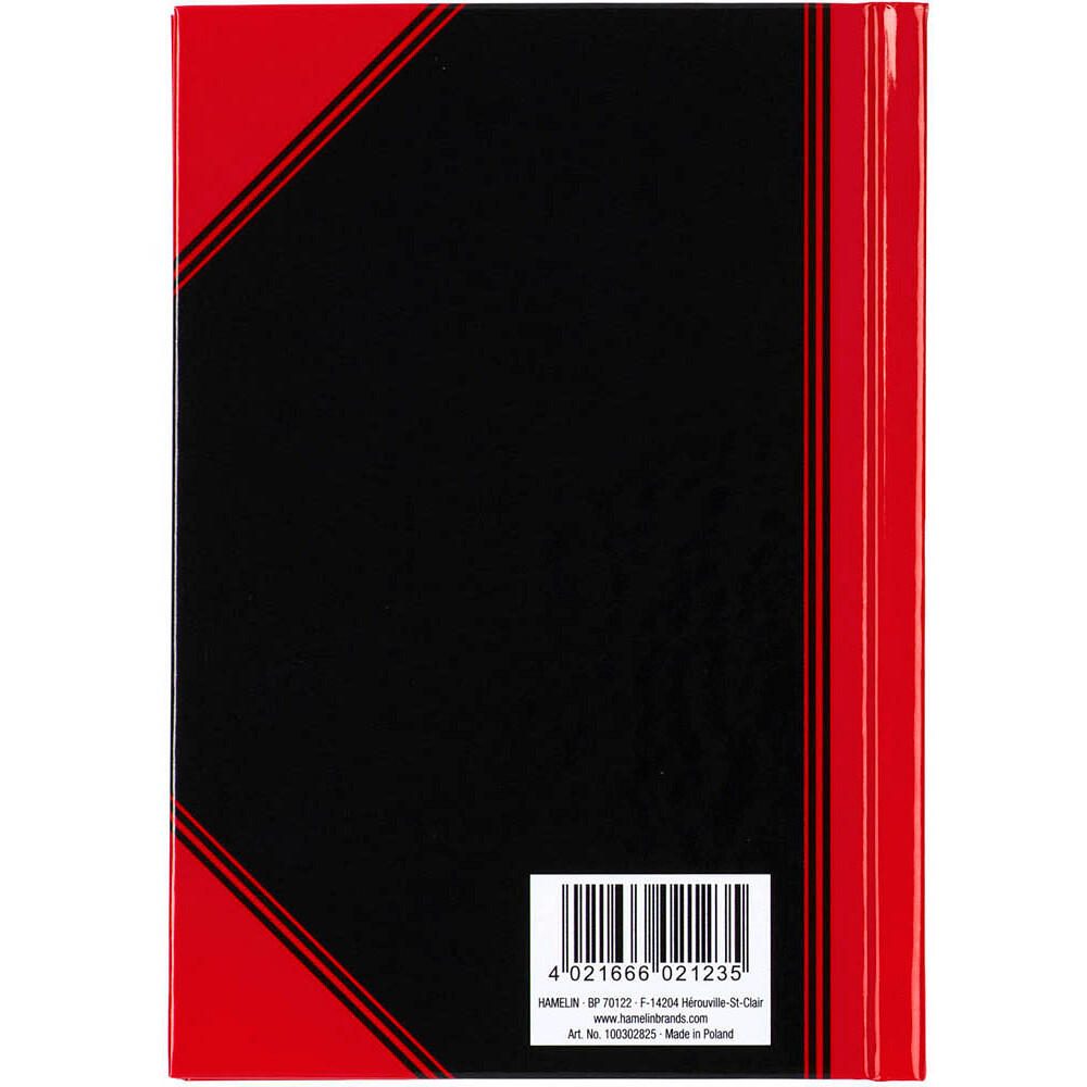 Bantex Notizbuch Chinakladde DIN A6 liniert, schwarz/rot Hardcover - 192 Seiten
