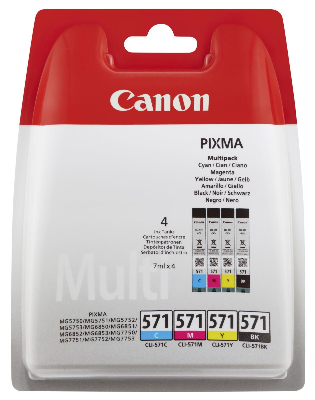 Canon Original CLI-571 Druckerpatronen - 4er Multipack (0386C005)