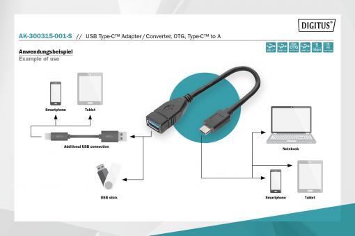 DIGITUS USB-Adapterkabel - USB Typ A / USB-C 0,15cm