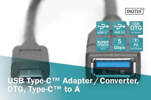 DIGITUS USB-Adapterkabel - USB Typ A / USB-C 0,15cm