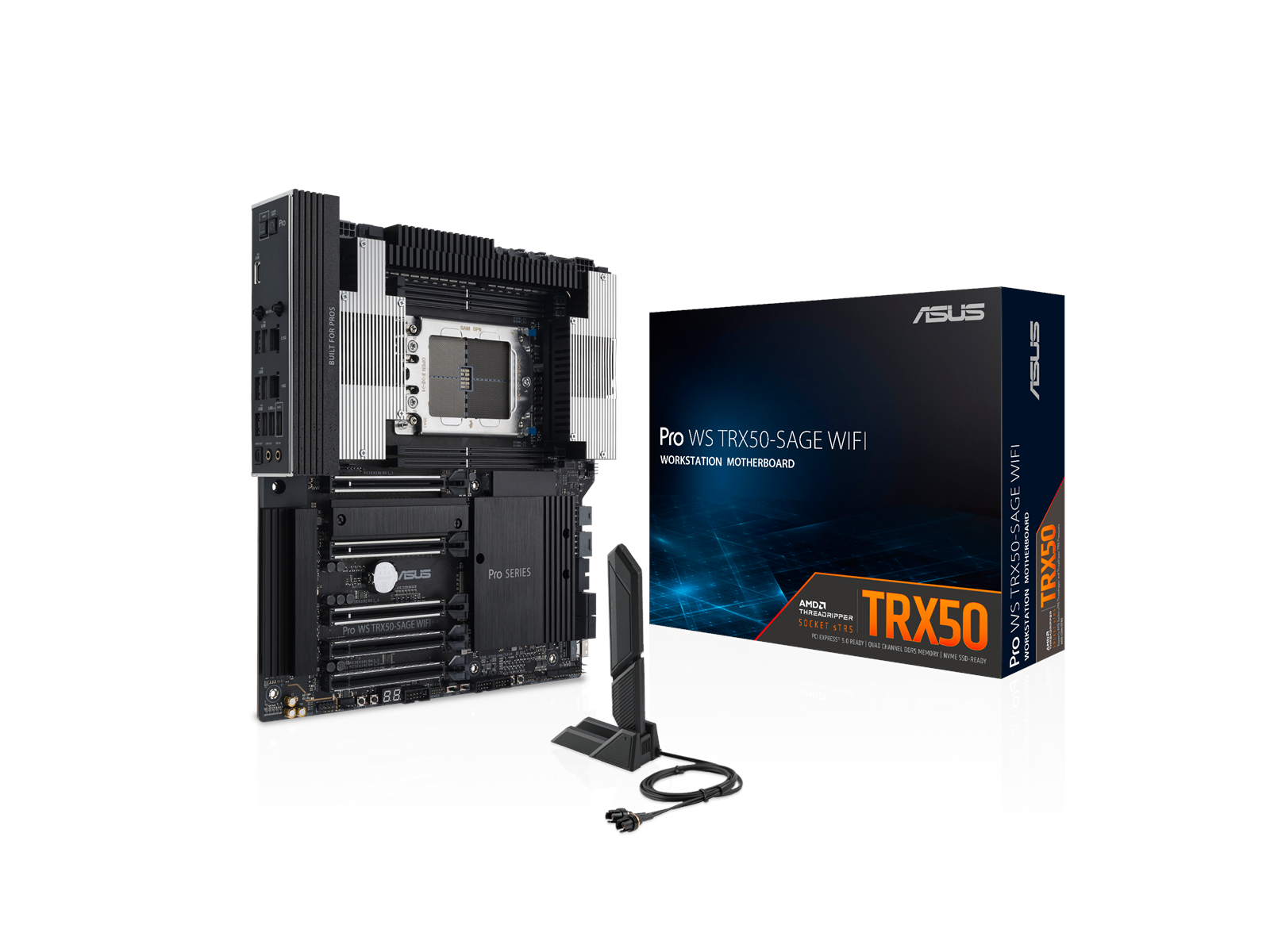 ASUS PRO WS TRX50-SAGE WIFI Mainboard - AMD TRX50 - AMD sTR5 socket - DDR5 RAM - SSI (Server)
