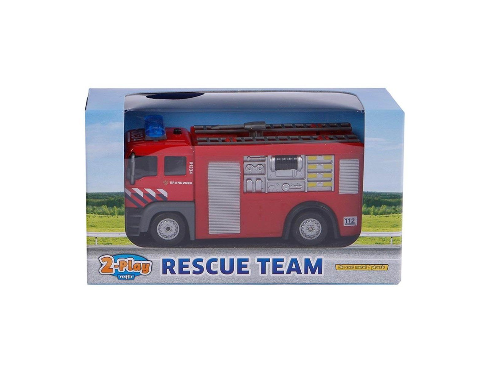 2-Play Traffic 2-Play Die-cast Pull Back Brandweer NL Light and Sound