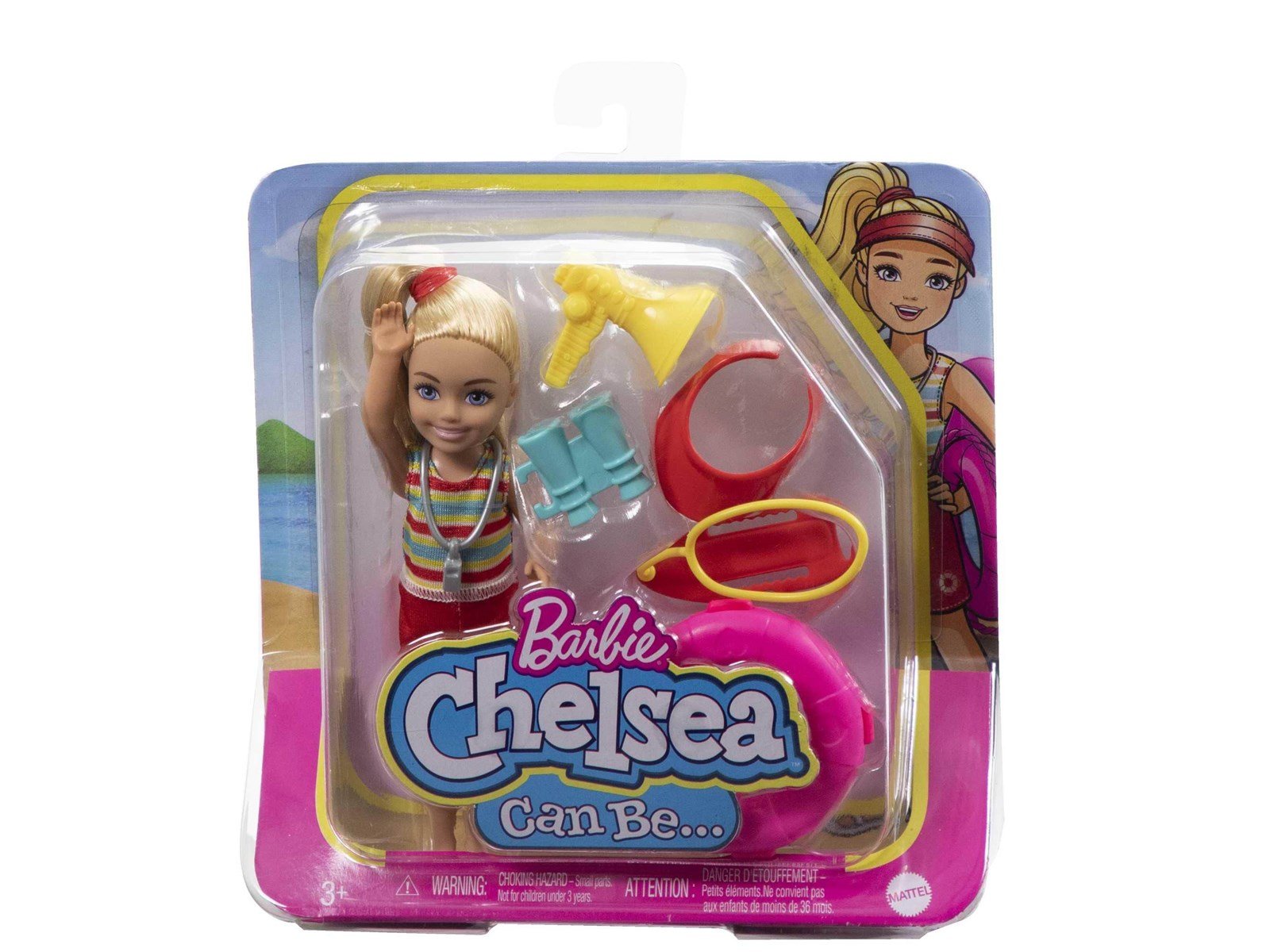 Barbie Chelsea Can Be… Lifeguard Doll And 6 Career-themed Accessories Including Life Buoy