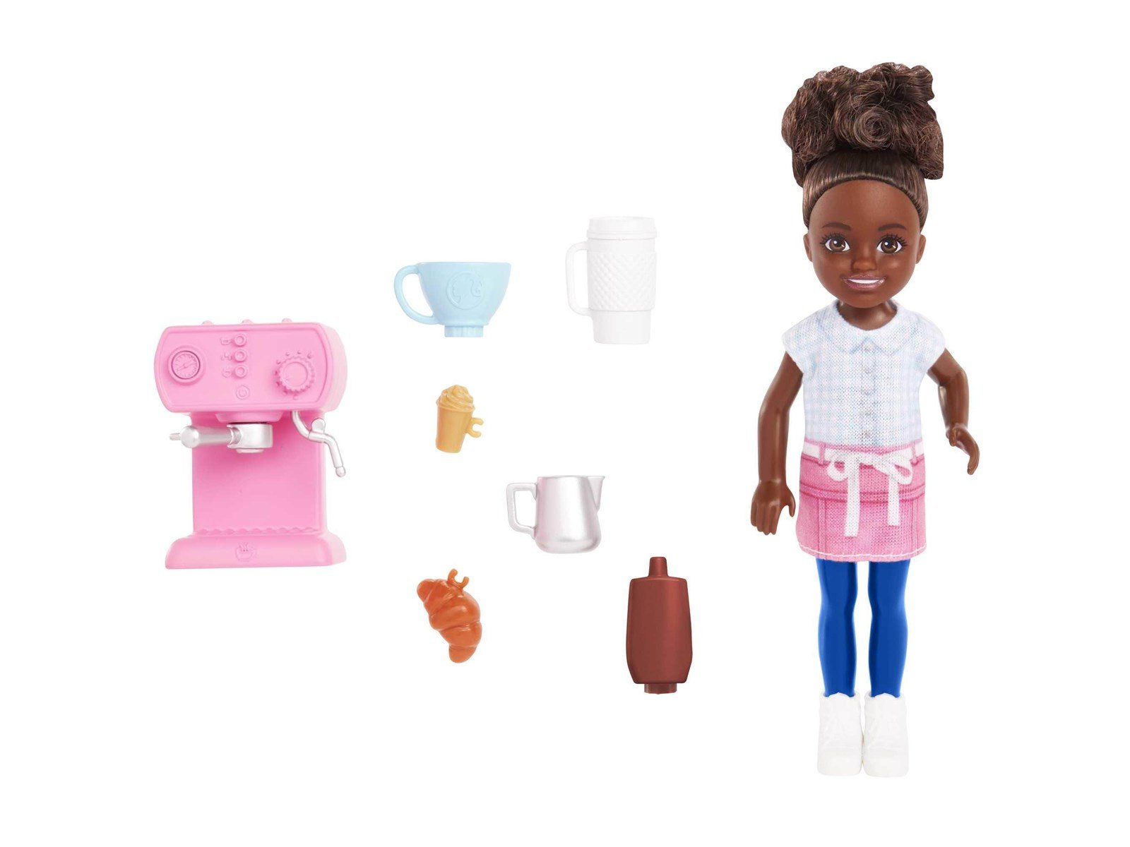 Barbie Chelsea Can Be… Barista Doll And 7 Career-themed Accessories Including Coffee Maker