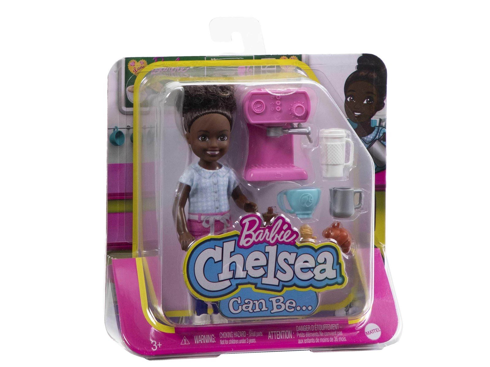 Barbie Chelsea Can Be… Barista Doll And 7 Career-themed Accessories Including Coffee Maker