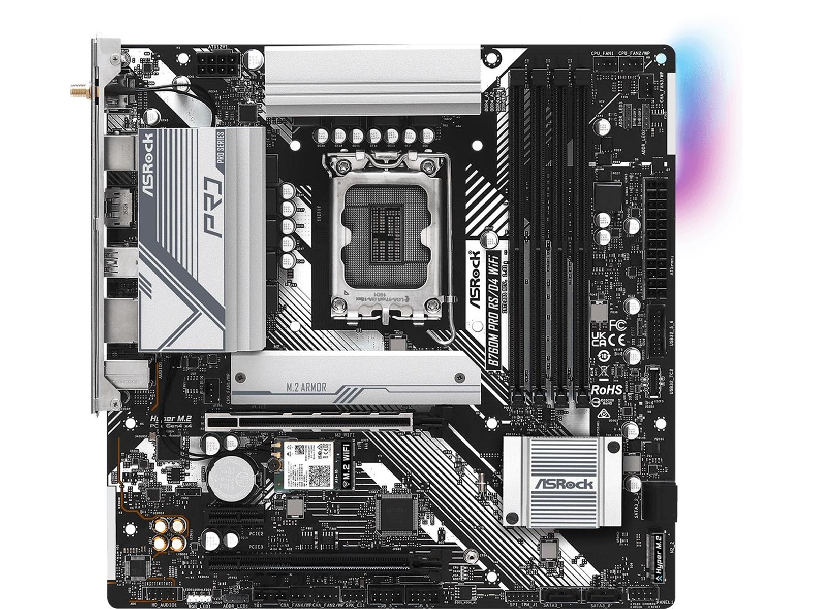 ASRock B760 PRO RS/D4 WIFI Mainboard - Intel B760 - Intel LGA1700 socket - DDR4 RAM - ATX