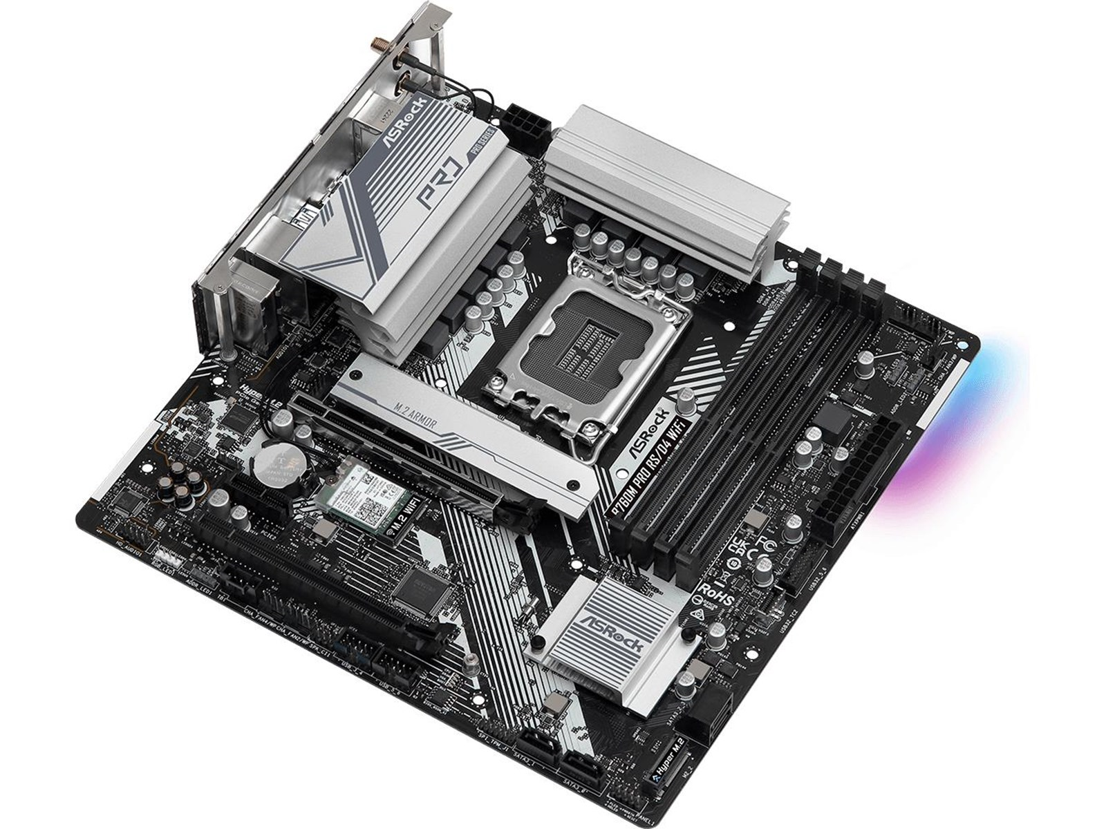 ASRock B760 PRO RS/D4 WIFI Mainboard - Intel B760 - Intel LGA1700 socket - DDR4 RAM - ATX