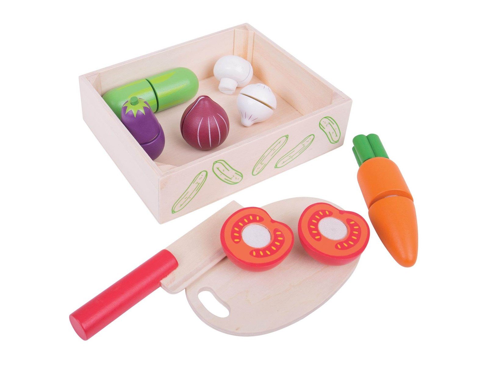 Bigjigs Wooden Box with Cut Vegetables