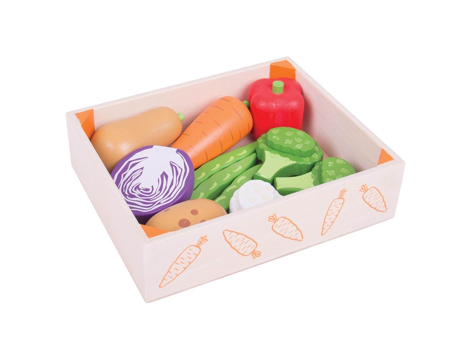 Bigjigs Wooden Box with Vegetables 12 pcs.