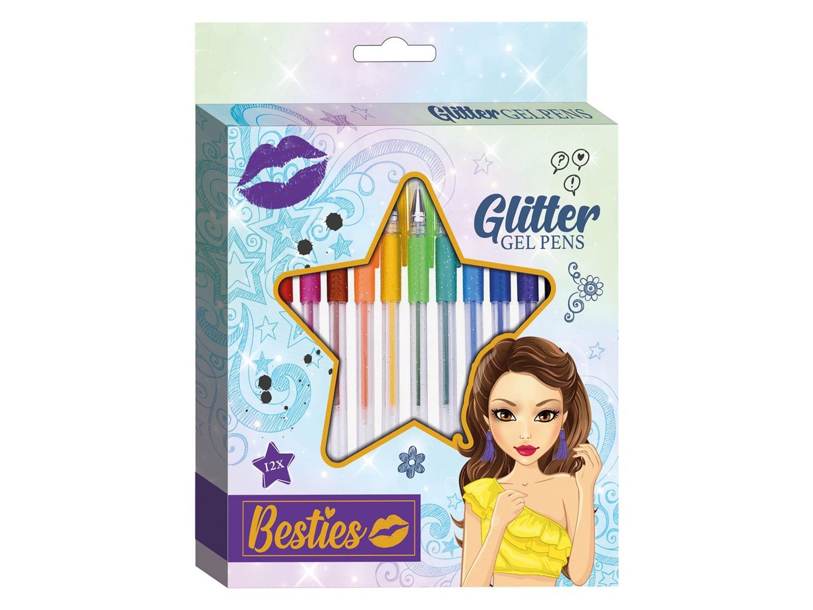 Besties Glitter Gel Pens 12pcs.