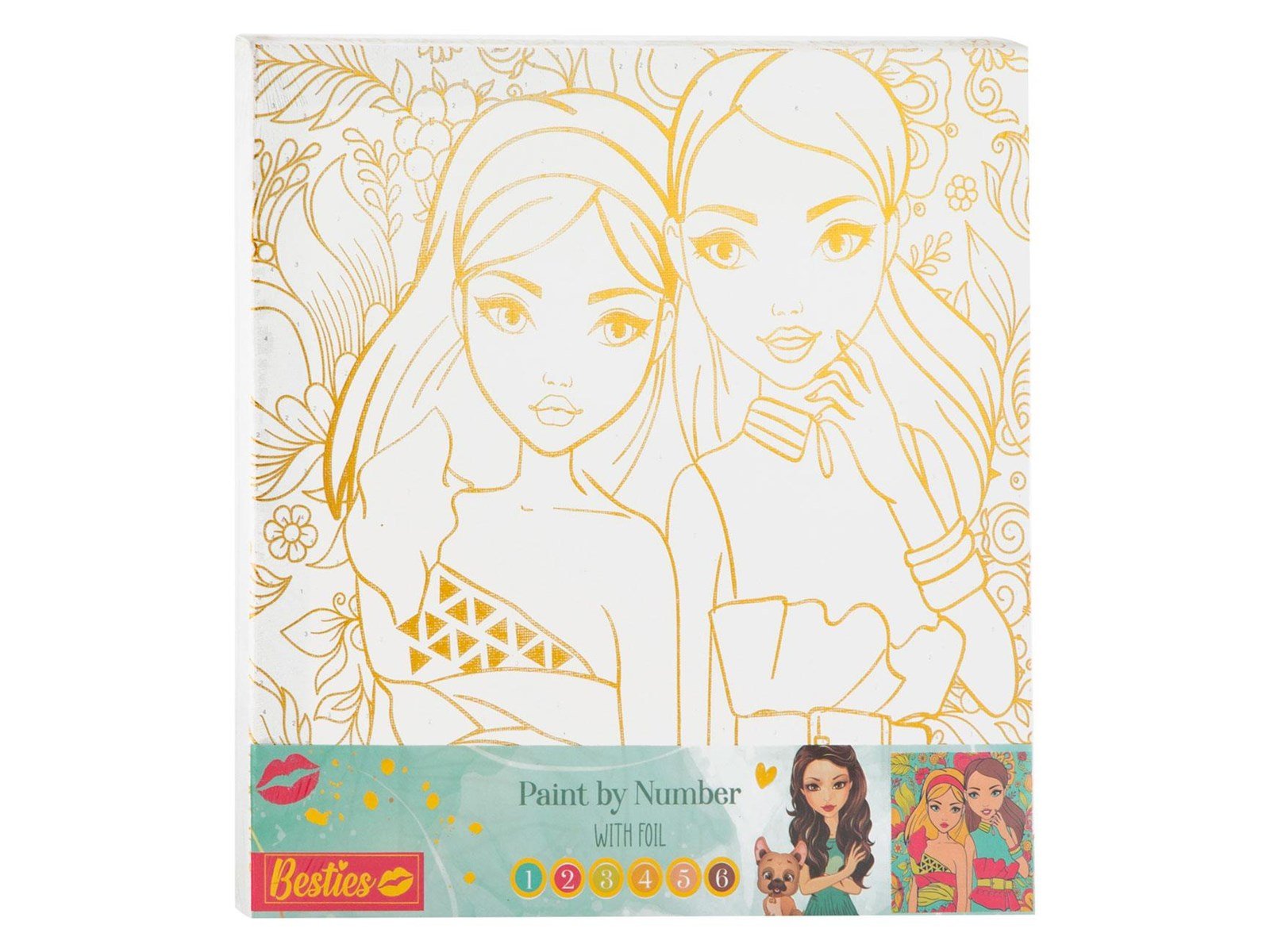 Besties Canvas Painting by Numbers 30x30cm (Assorted)