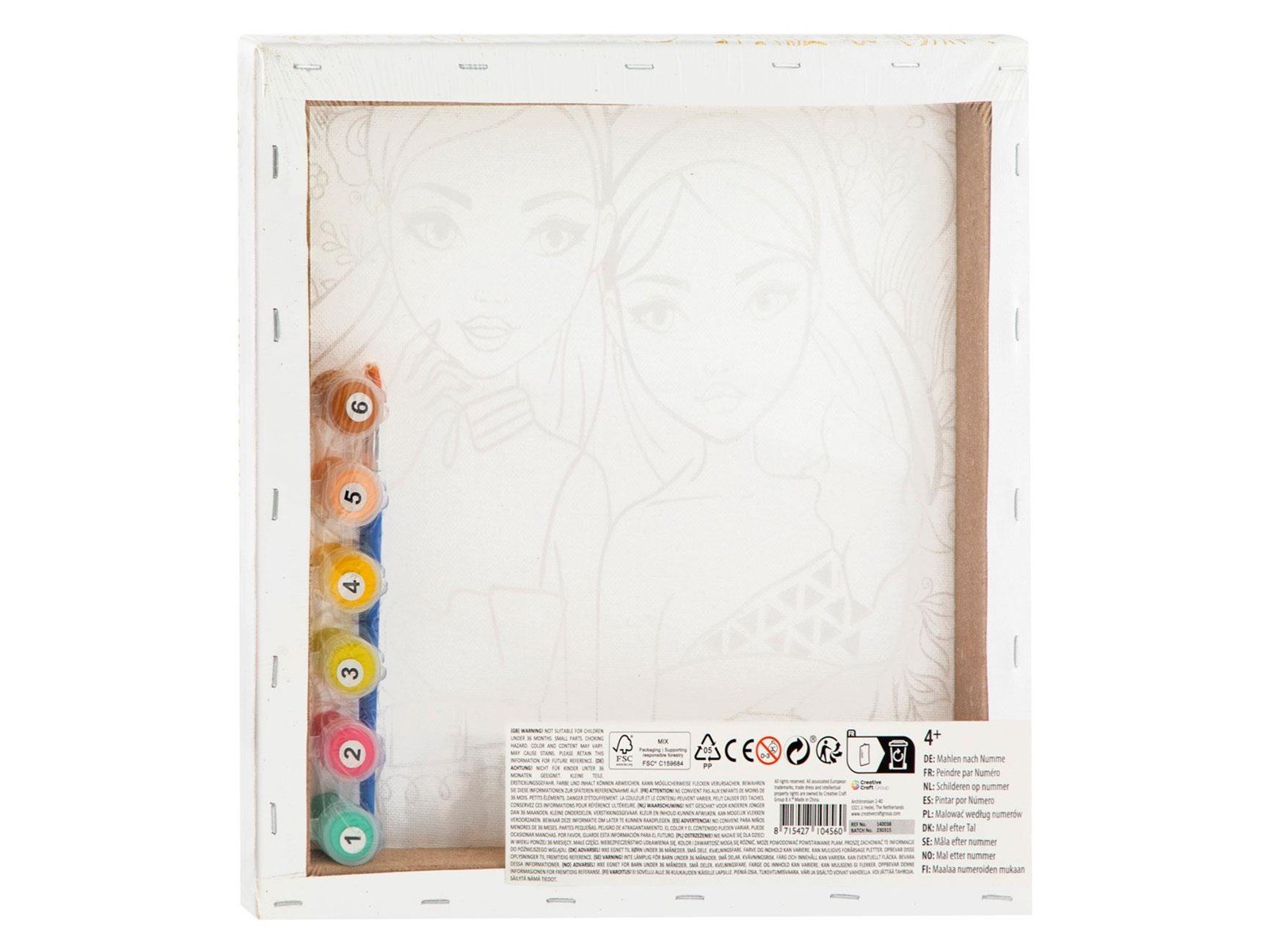 Besties Canvas Painting by Numbers 30x30cm (Assorted)