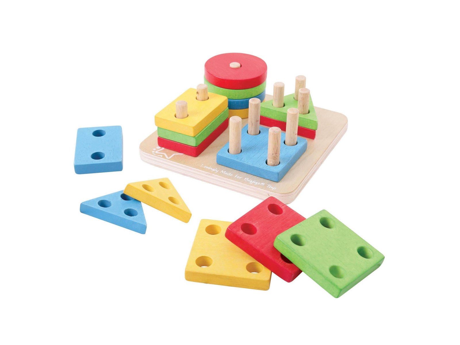 Bigjigs Wooden Shapes Stacking Game 17dlg.