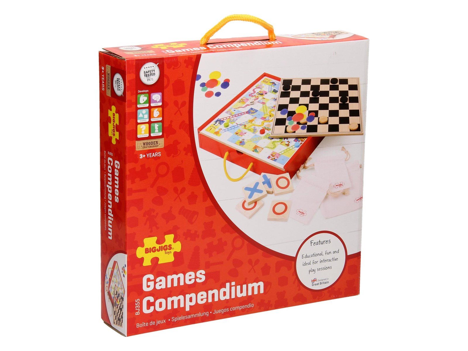 Bigjigs Wooden Board Games 4in1