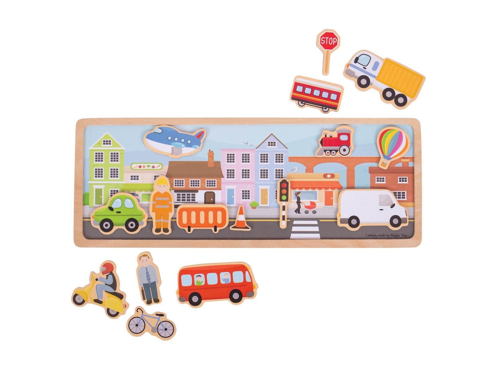 Bigjigs Wooden Magnet Set City 16 pcs.
