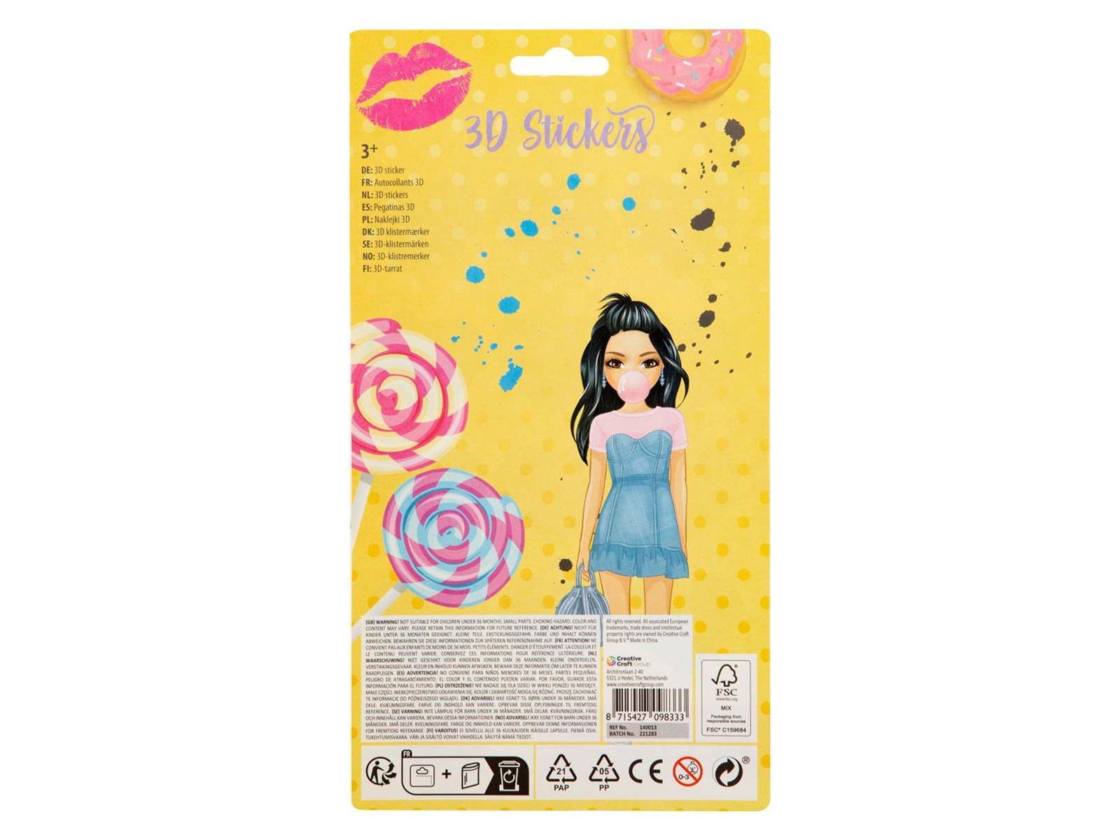 Besties 3D sticker sheet 12pcs. (Assorted)