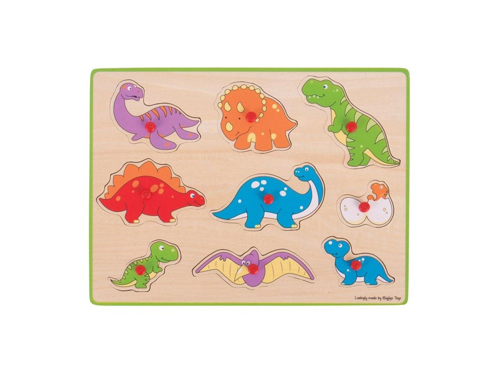 Bigjigs Wooden Stud Puzzle Dino's 9dlg. Holz