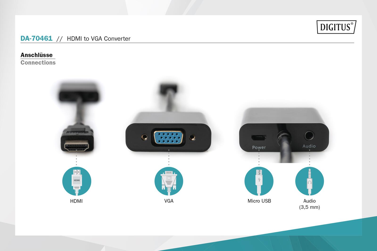 DIGITUS HDMI auf VGA Adapter Typ A - VGA (D-Sub)
