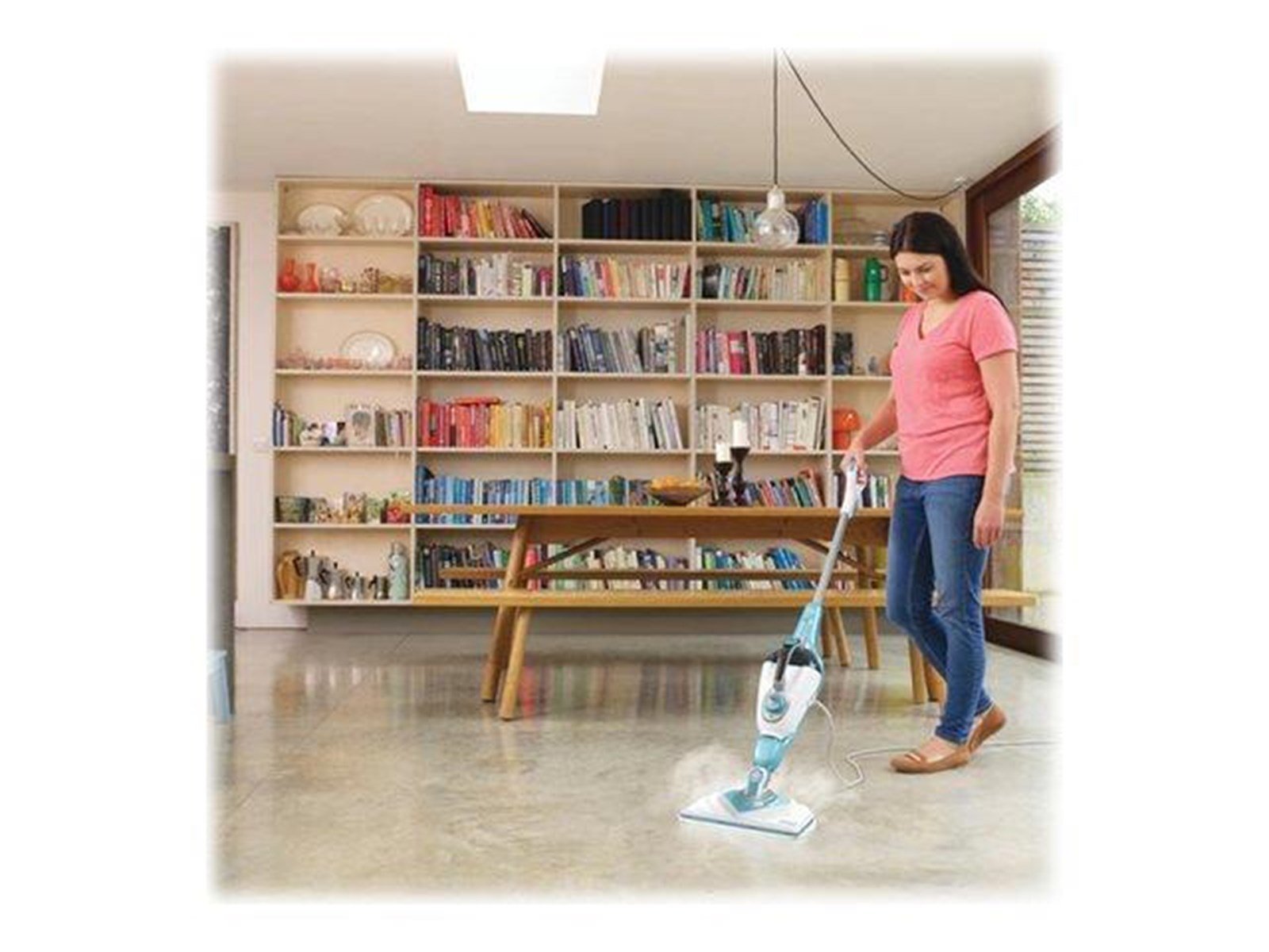 Black & Decker Dampfreiniger BLACK+DECKER steam-mop BHSM1610DSM - steam cleaner - stick/handheld - white/aqua