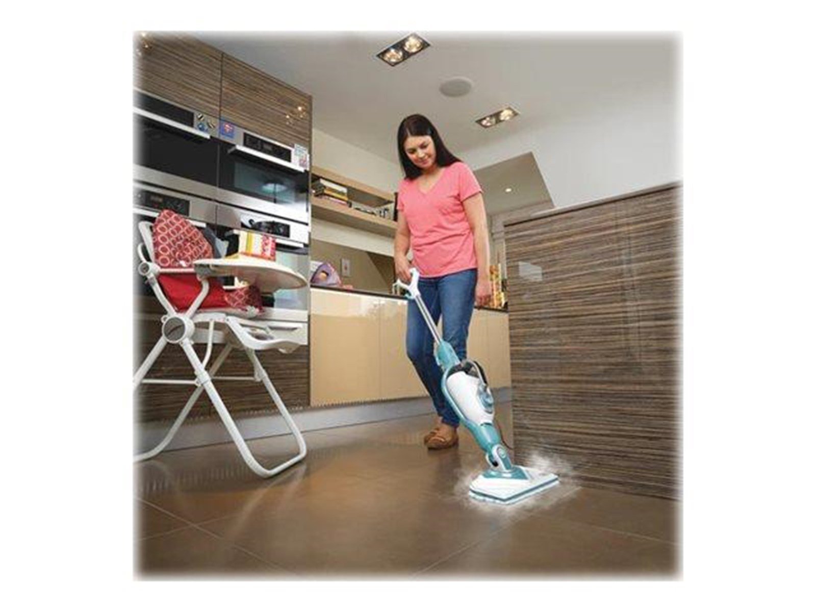 Black & Decker Dampfreiniger BLACK+DECKER steam-mop BHSM1610DSM - steam cleaner - stick/handheld - white/aqua