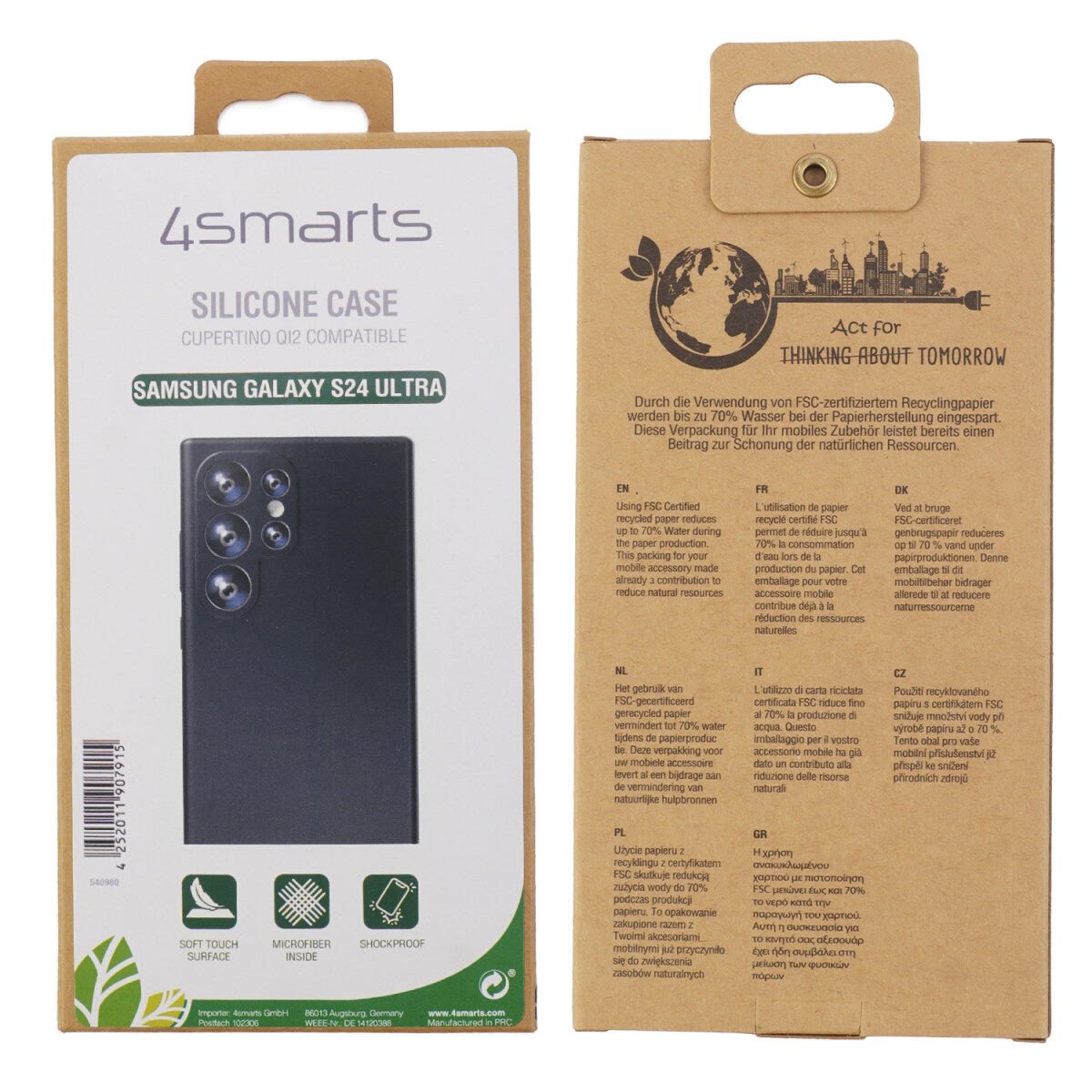 4smarts Silikon Case Cupertino für Samsung Galaxy S24 Ultra. schwarz