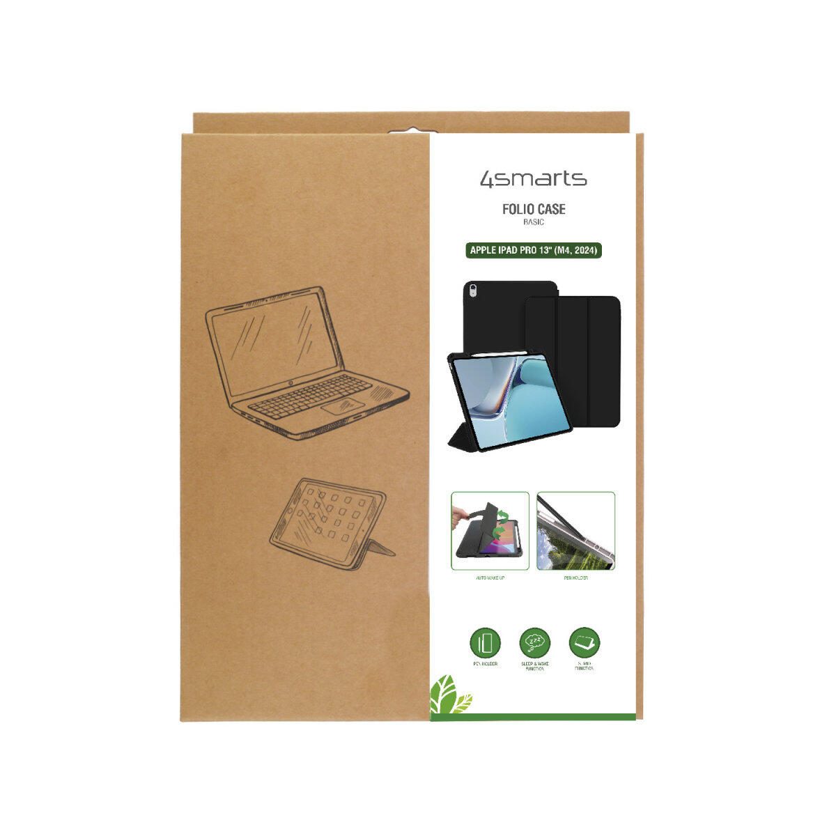 4smarts Folio Case Basic für Apple iPad Pro 13' (M4, 2024) schwarz