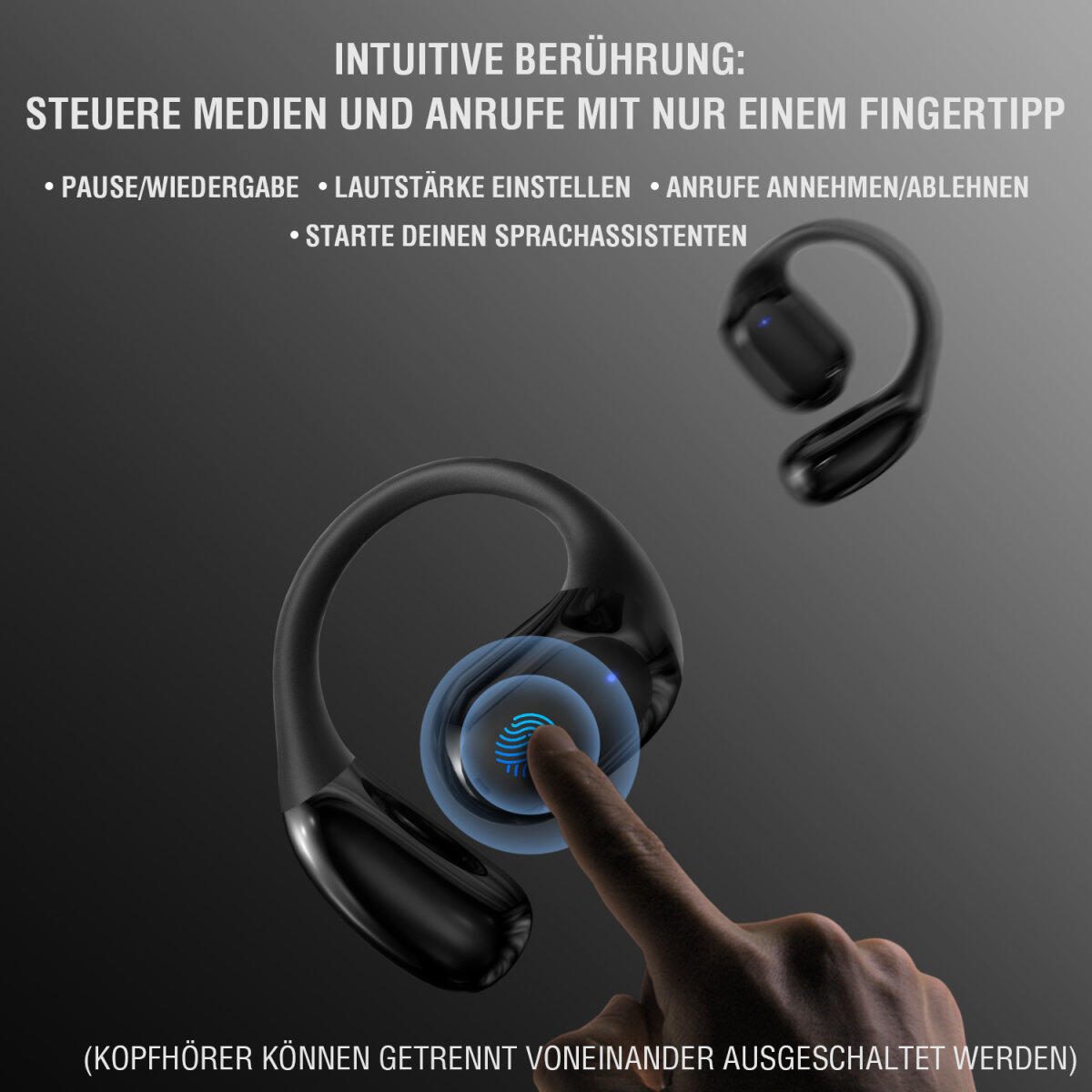 4smarts OWS Bluetooth Kopfhörer SkyBuds Sport schwarz