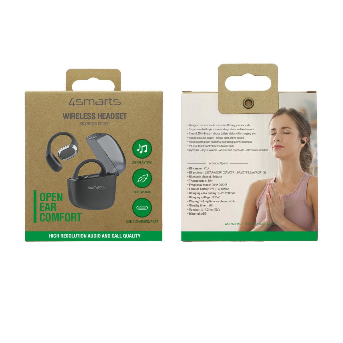 4smarts OWS Bluetooth Kopfhörer SkyBuds Sport schwarz