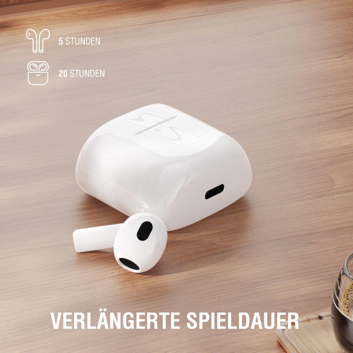 4smarts TWS Bluetooth Kopfhörer SkyBuds 2 ENC weiß