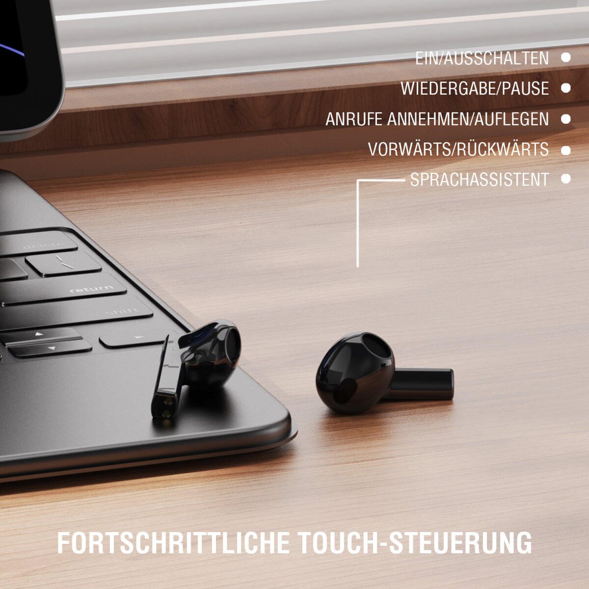 4smarts TWS Bluetooth Kopfhörer SkyBuds 2 ENC schwarz