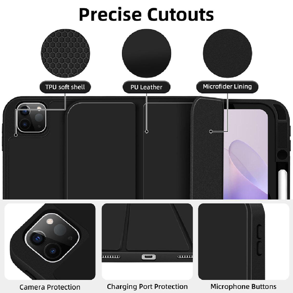 4smarts Folio Case Basic für Apple iPad Pro 11' (M4, 2024) schwarz