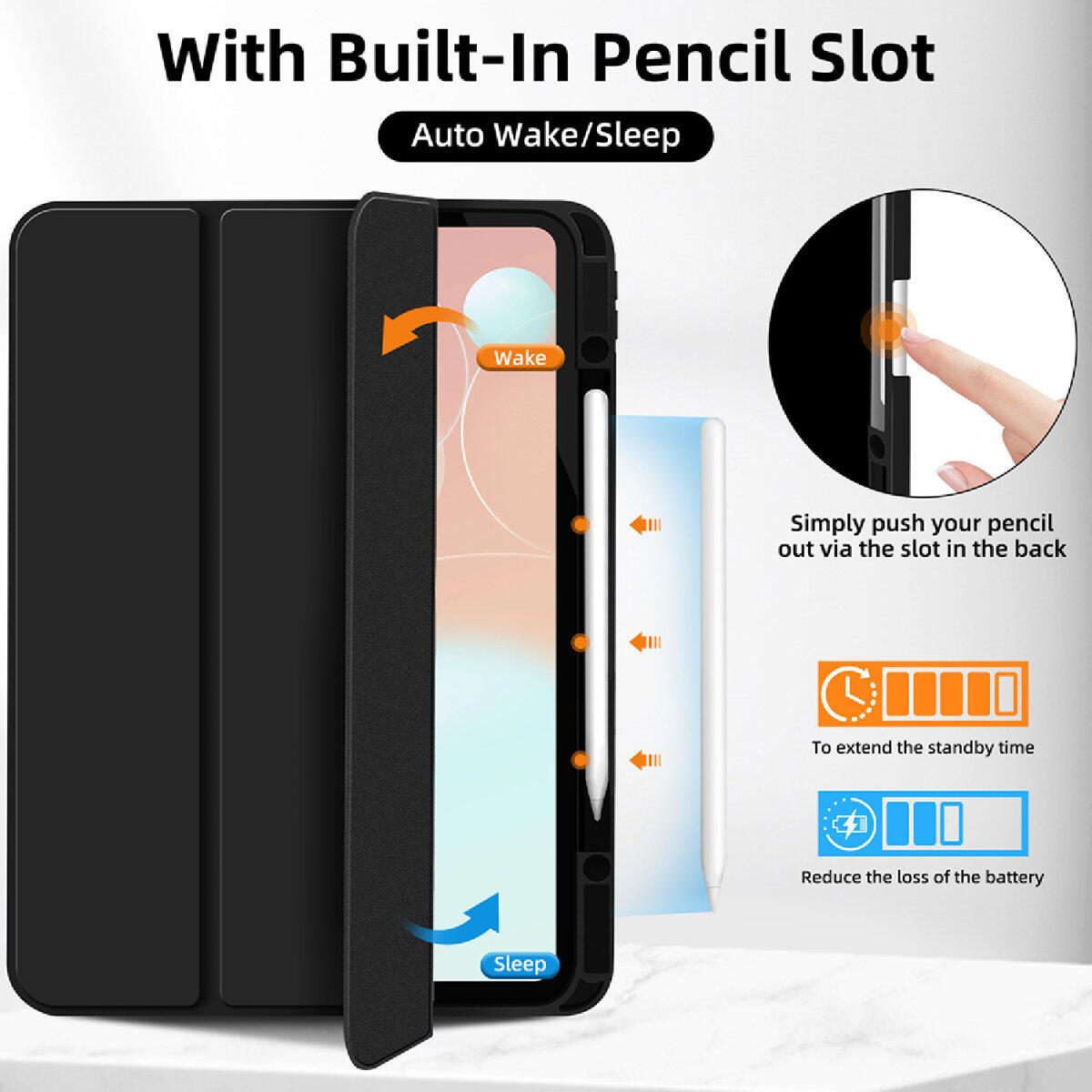 4smarts Folio Case Basic für Apple iPad Air 13' (M2, 2024) schwarz