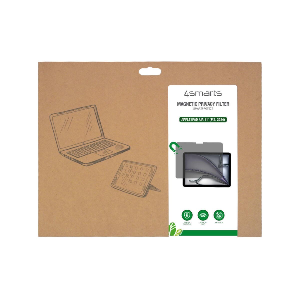 4smarts Magnetischer Privacy Filter für Apple iPad Air 11'(M2,2024)