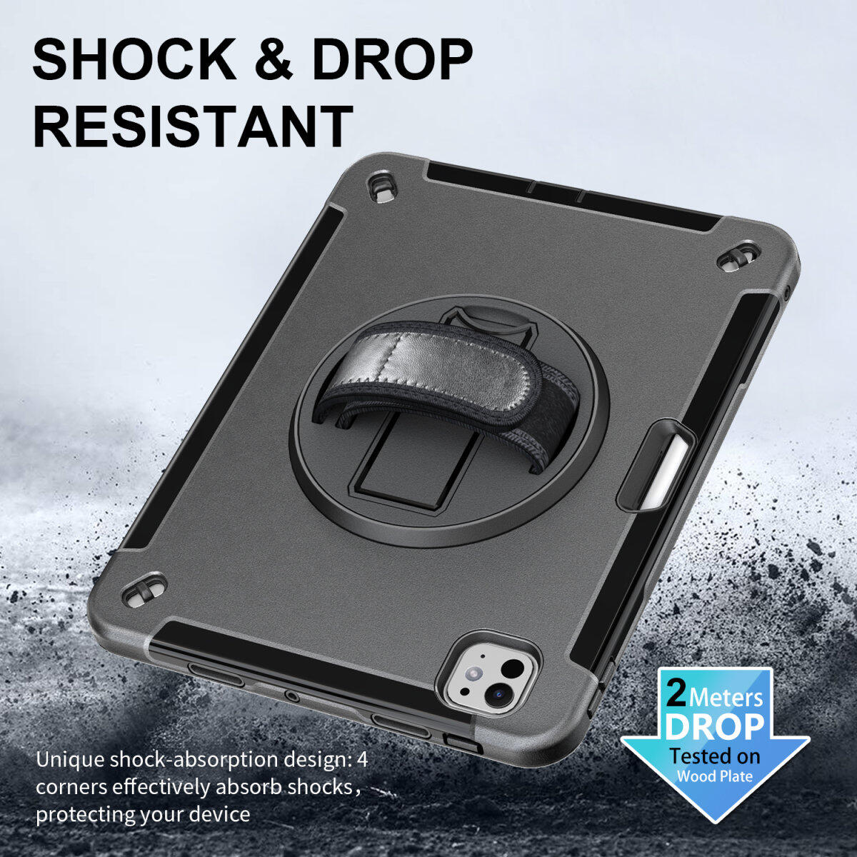 4smarts Rugged Case Grip für Apple iPad Pro 11' (M4, 2024) schwarz