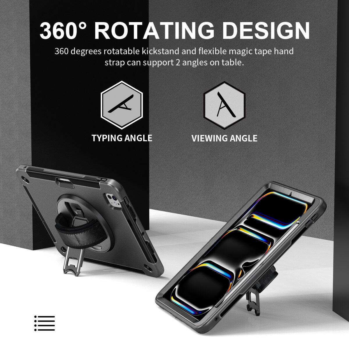 4smarts Rugged Case Grip für Apple iPad Pro 11' (M4, 2024) schwarz
