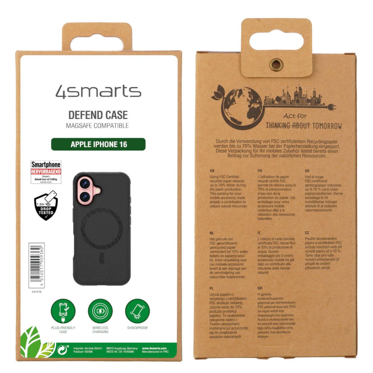4smarts Defend Case für Apple iPhone 16 MagSafe-kompatibel