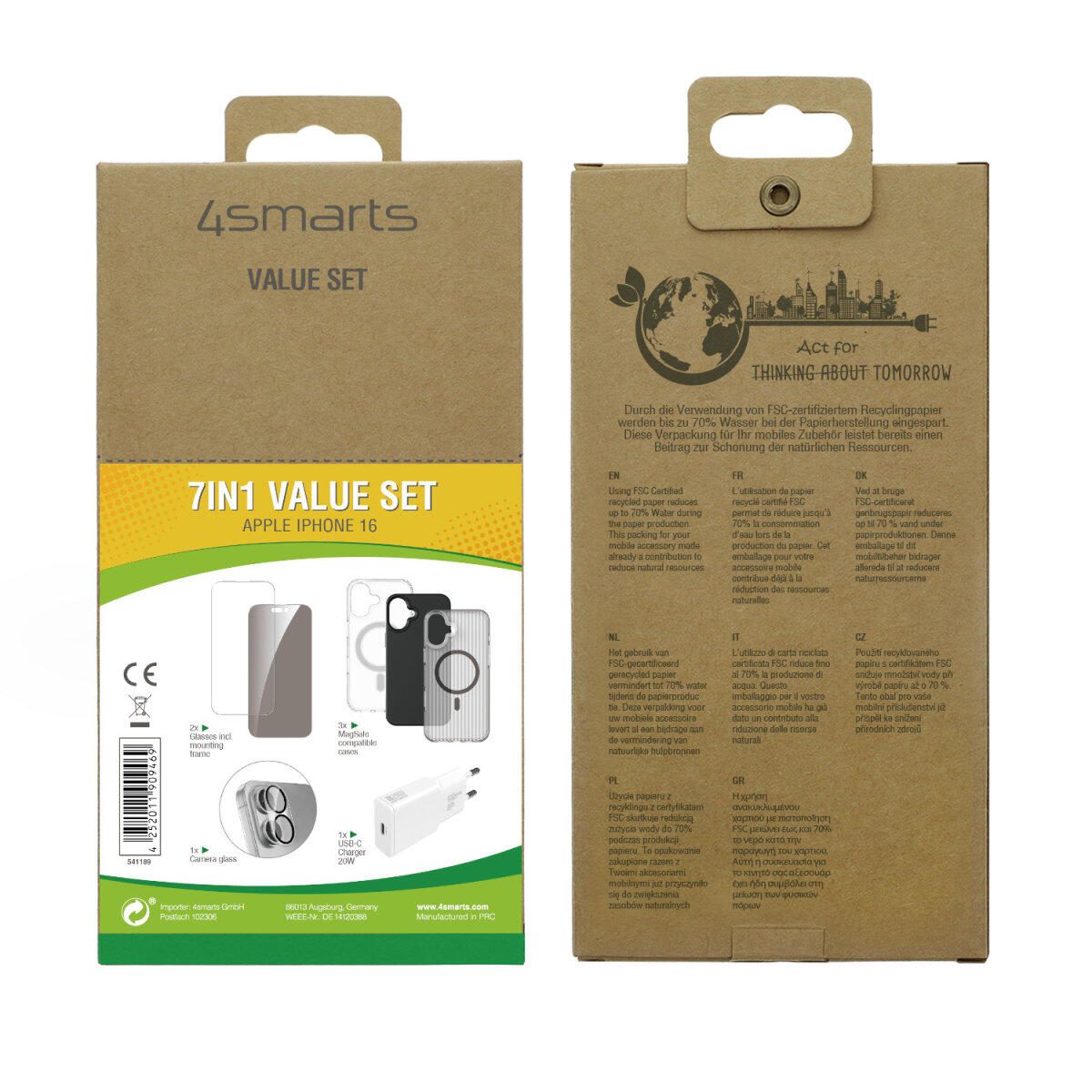 4Smarts 7in1 Value Set für Apple iPhone 16 MagSafe-kompatibel