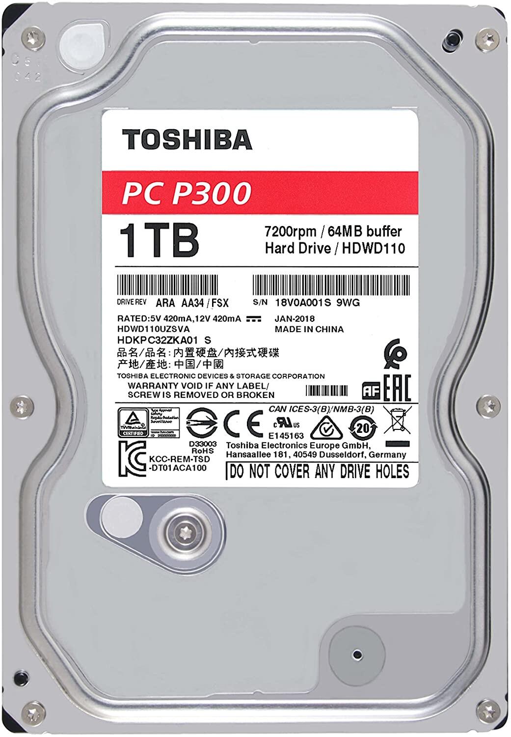 Toshiba P300 Desktop PC 1TB, bulk