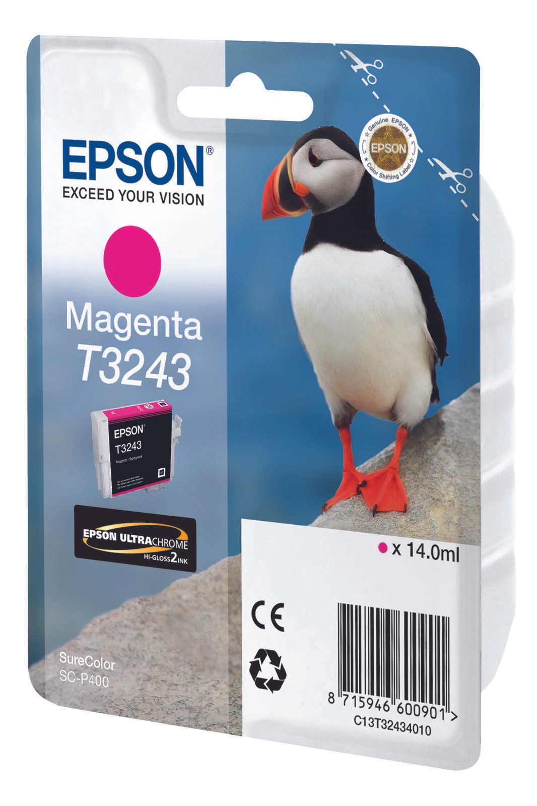 Epson Original T3243 Druckerpatrone Magenta 14ml (C13T32434010)