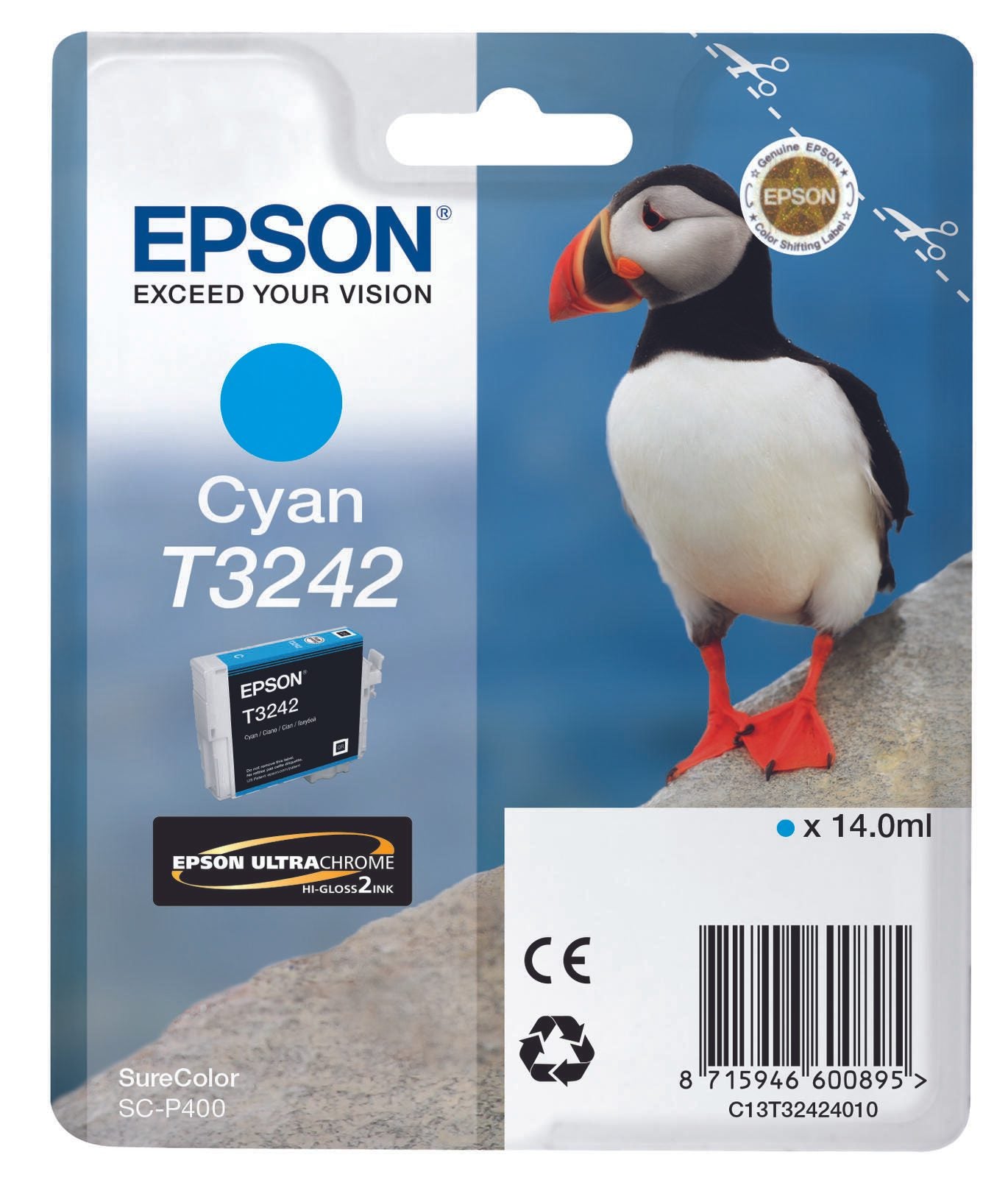 Epson Original T3242 Druckerpatrone cyan 14ml (C13T32424010)