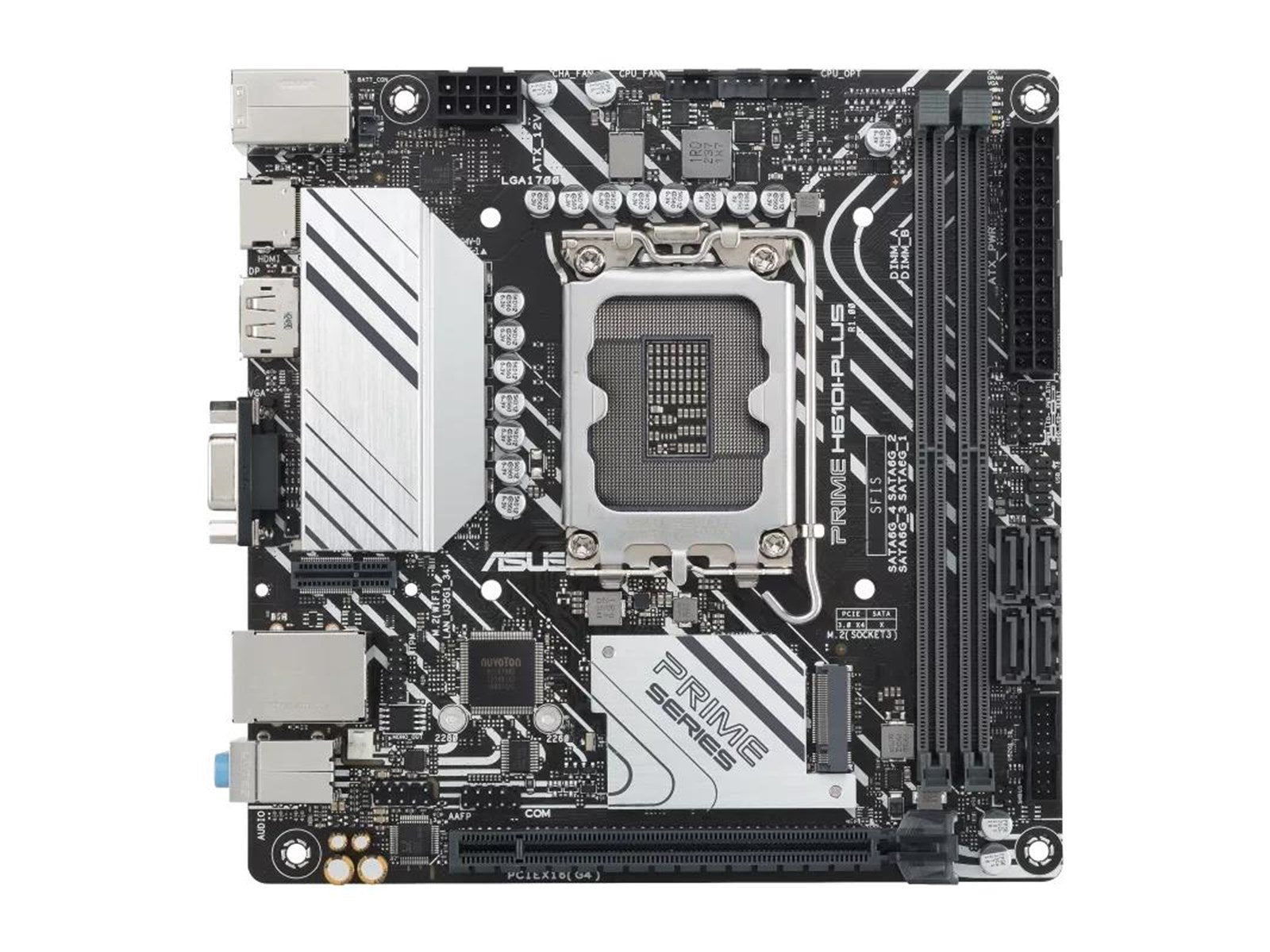 ASUS PRIME H610I-PLUS-CSM Mainboard - Intel H610 - Intel LGA1700 socket - DDR5 RAM - Mini-ITX