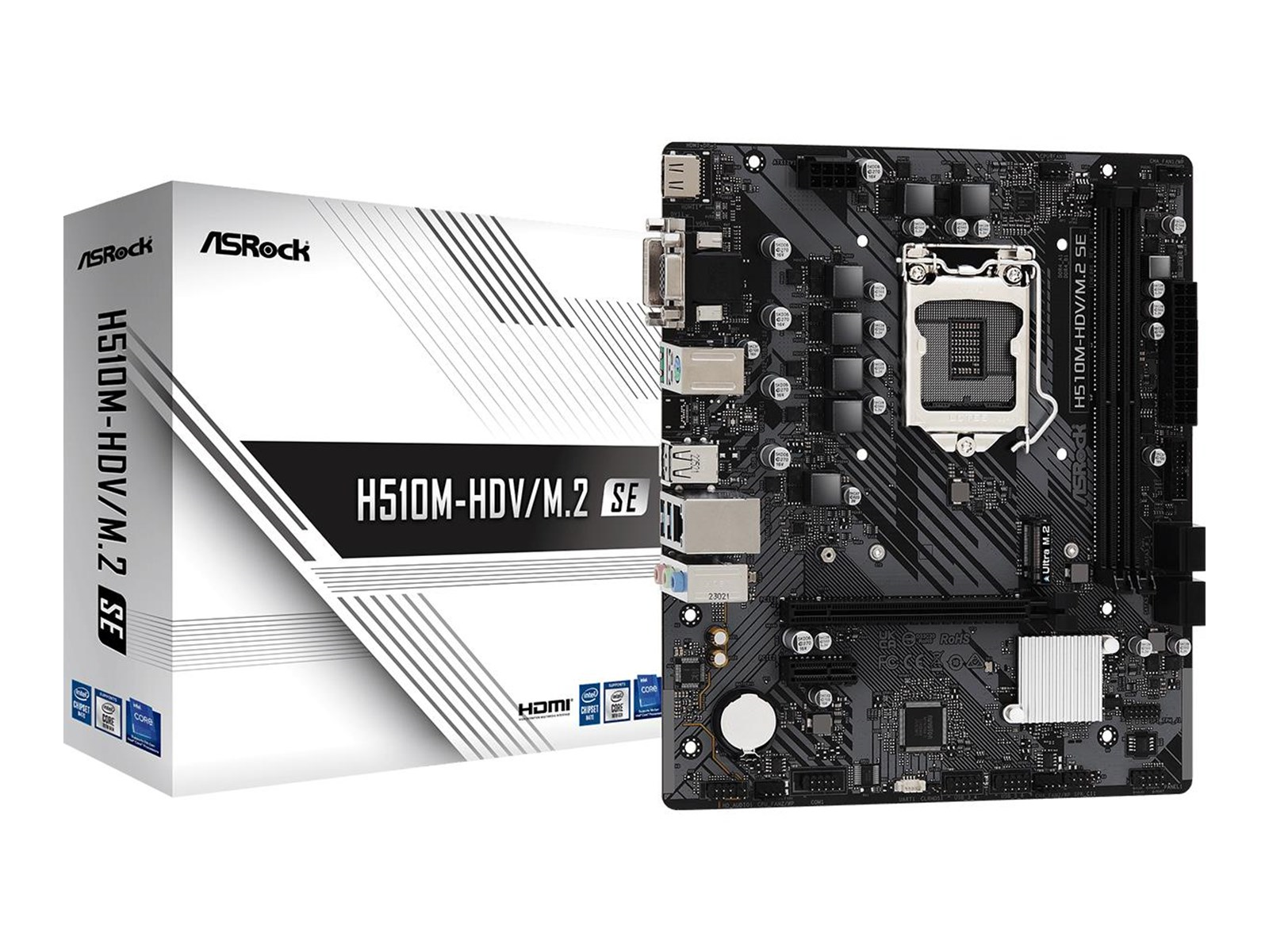 ASRock H510M-HDV/M.2 SE Mainboard - Intel H470 - Intel LGA1200 socket - DDR4 RAM - Micro-ATX